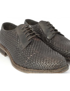 Rogal's Stringata Derby Intrecciata Tutto Cuoio Testa di Moro