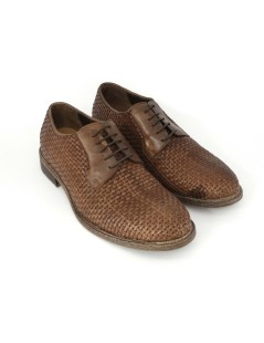 Rogal's Stringata Derby Intrecciata Tutto Cuoio Color Cuoio