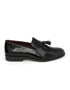 Soldini Mocassino Cerimonia Pantofolina Nappine Vernice Nero