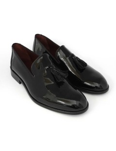 Soldini Mocassino Cerimonia Pantofolina Nappine Vernice Nero