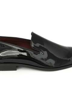 Soldini Mocassino Cerimonia Pantofolina Liscio Vernice Nero