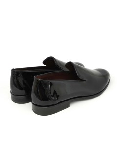 Soldini Mocassino Cerimonia Pantofolina Liscio Vernice Nero