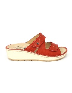Sabatini Ciabatta Zeppa Media Plantare 2 Velcro Rosso