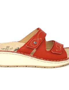 Sabatini Ciabatta Zeppa Media Plantare 2 Velcro Rosso