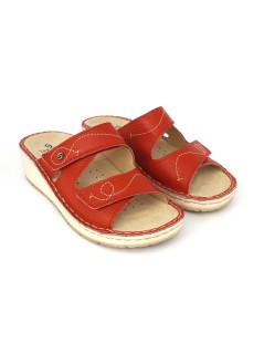 Sabatini Ciabatta Zeppa Media Plantare 2 Velcro Rosso