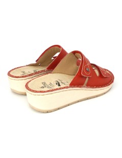 Sabatini Ciabatta Zeppa Media Plantare 2 Velcro Rosso