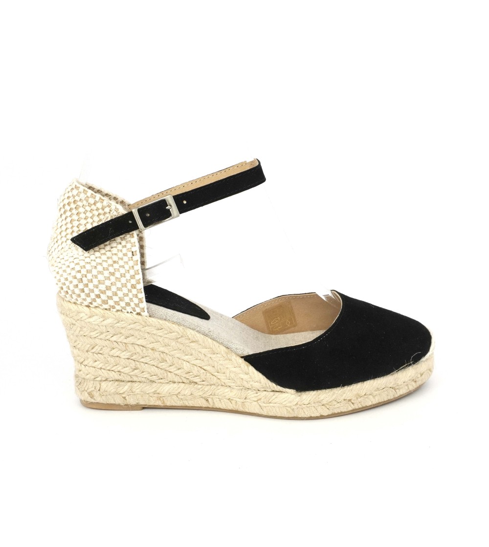 Ska Sandali Espadrillas Punta Chiusa Braccialetto Nero