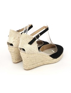 Ska Sandali Espadrillas Punta Chiusa Braccialetto Nero