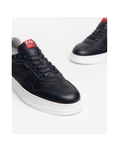 Nero Giardini Sneakers Uomo Cassetta Traforata Pelle Blu