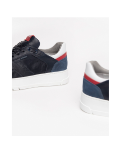 Nero Giardini Sneakers Uomo Cassetta Traforata Pelle Blu