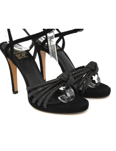 Noa Sandalo Plateau Tacco Spillo Strass Braccialetto Nero