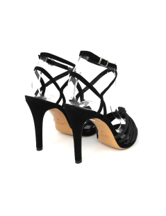 Noa Sandalo Plateau Tacco Spillo Strass Braccialetto Nero