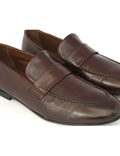 Rossano Bisconti Mocassino Slim Fondo Cuoio Nappa Ebano