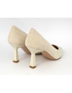 Musella Decollette Eleganti Tacco Medio Camoscio Strass Ghiaccio