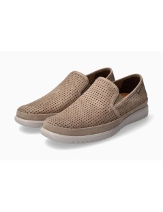 Mephisto Slipon Mocassino Tiago Nabuk Traforato Sabbia