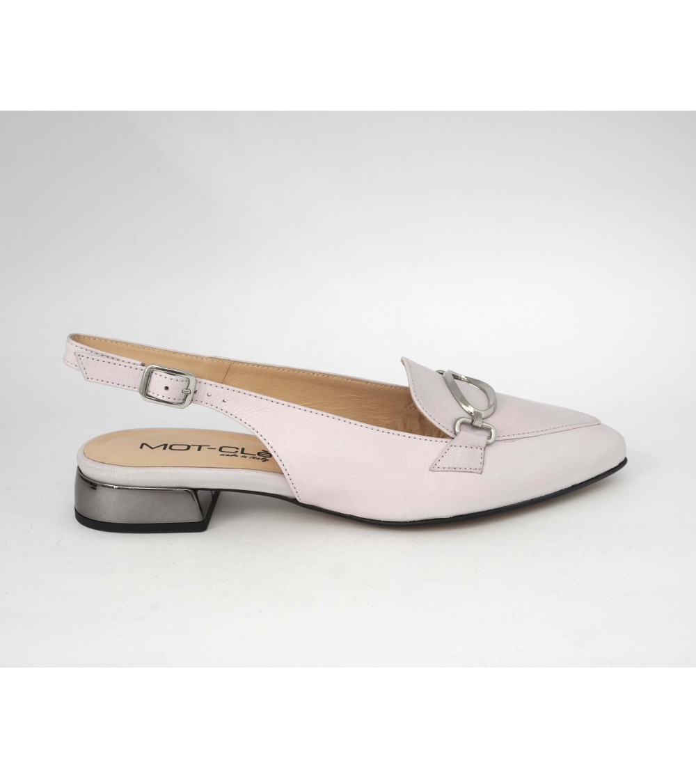 MOT-Clè Slingback Tacco Basso Morsetto Pelle Glicine