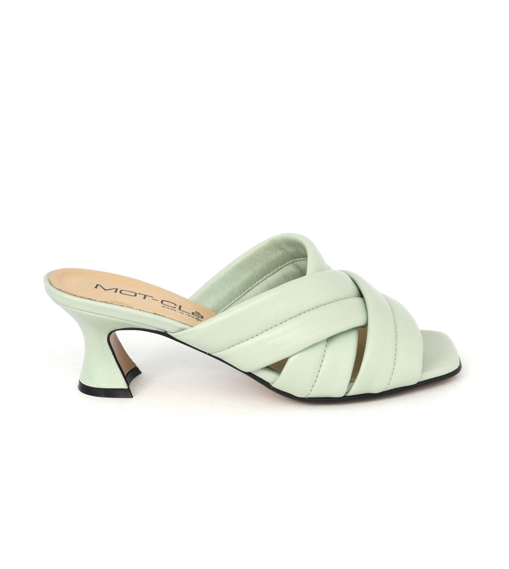 MOT-Clè Sandalo Ciabattina Tacco Clessidra Incrocio Tiffany