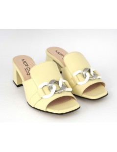 MOT-Clè Ciabattina Tacco Medo Caten Pelle Crema