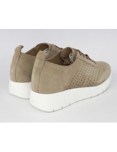 Grunland Sneakers Zeppa Media Camoscio Traforato Beige