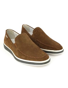 IGI &Co Mocassino Slim Vaschetta Fondo Bianco Camoscio Tabacco