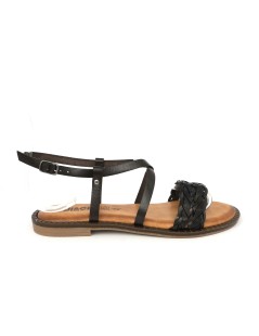 IGI &Co Sandalo Tacco Basso Etnico Intrecciato Moro