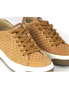IGI &Co Sneakers Cassetta Medio Camoscio Intreccio Cognac