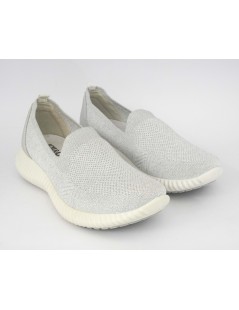 IGI &Co Sneakers Slipon Tessuto Elastico Memory Bianco Argento
