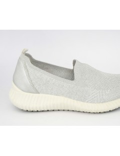 IGI &Co Sneakers Slipon Tessuto Elastico Memory Bianco Argento