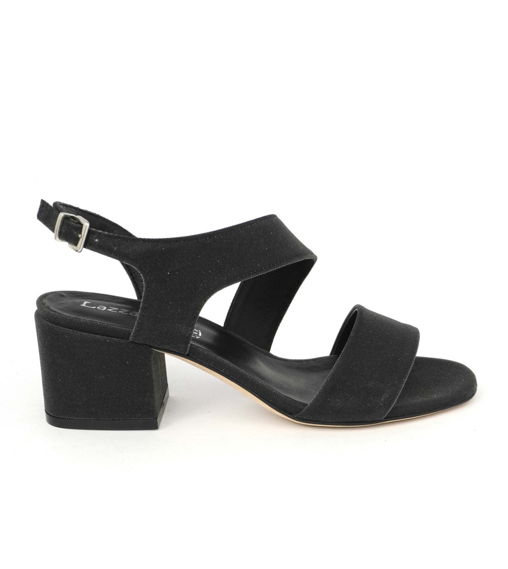 Lazzari Felici Sandalo Medio Fascia Trasversale Glitter Nero