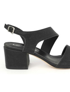 Lazzari Felici Sandalo Medio Fascia Trasversale Glitter Nero