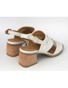 Grunland Sandalo Accollato Trasversale Nappa Bianco