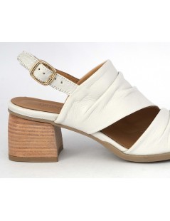 Grunland Sandalo Accollato Trasversale Nappa Bianco