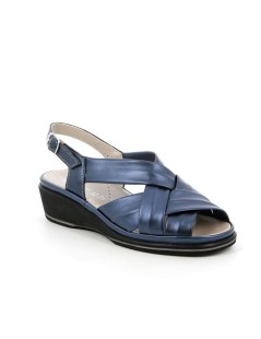 Grunland Sandalo Comfort Classico Nappa Perlata Blu