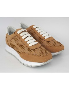 Grunland Sneakers Balance Media Camoscio Traforato Nocciola