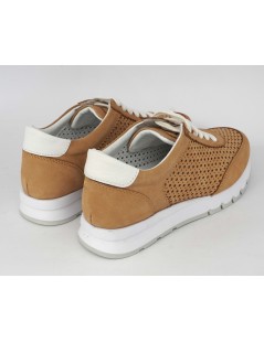 Grunland Sneakers Balance Media Camoscio Traforato Nocciola