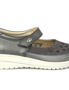 Grunland Ballerina Bebè Classic Pelle Camoscio Traforato Asfalto