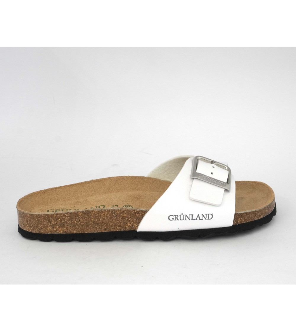 Grunland Ciabattina Madrid Birk Bio Soft Monofascia Bianco