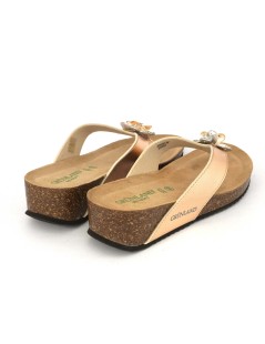 Grunland Ciabatta Bio Soft Infradito Accessorio Fiore Cipria