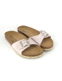 Grunland Ciabatta Madrid Birk Soft Fibbia Larga Camoscio Glicine