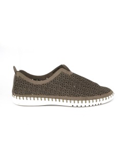 Grunland Slipon Donna Laserata Fondo Leggero Basso Taupe
