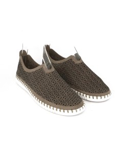 Grunland Slipon Donna Laserata Fondo Leggero Basso Taupe