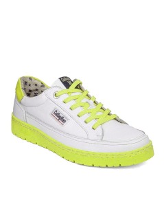 Callaghan PETETE Sneakers Pelle Fondo Cuciture Bianco Fluo