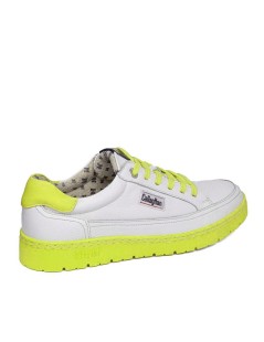 Callaghan PETETE Sneakers Pelle Fondo Cuciture Bianco Fluo