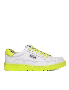 Callaghan PETETE Sneakers Pelle Fondo Cuciture Bianco Fluo