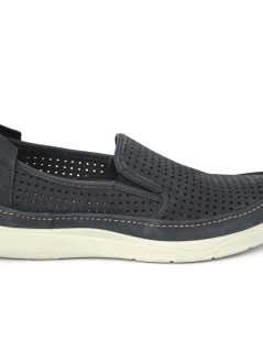 Grunland Mocassino Uomo Slipon Nabuk Traforato Blu