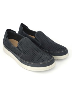 Grunland Mocassino Uomo Slipon Nabuk Traforato Blu