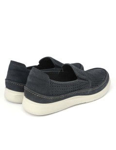 Grunland Mocassino Uomo Slipon Nabuk Traforato Blu
