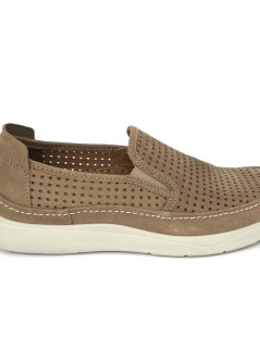 Grunland Mocassino Uomo Slipon Nabuk Traforato Kaky
