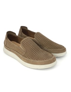 Grunland Mocassino Uomo Slipon Nabuk Traforato Kaky