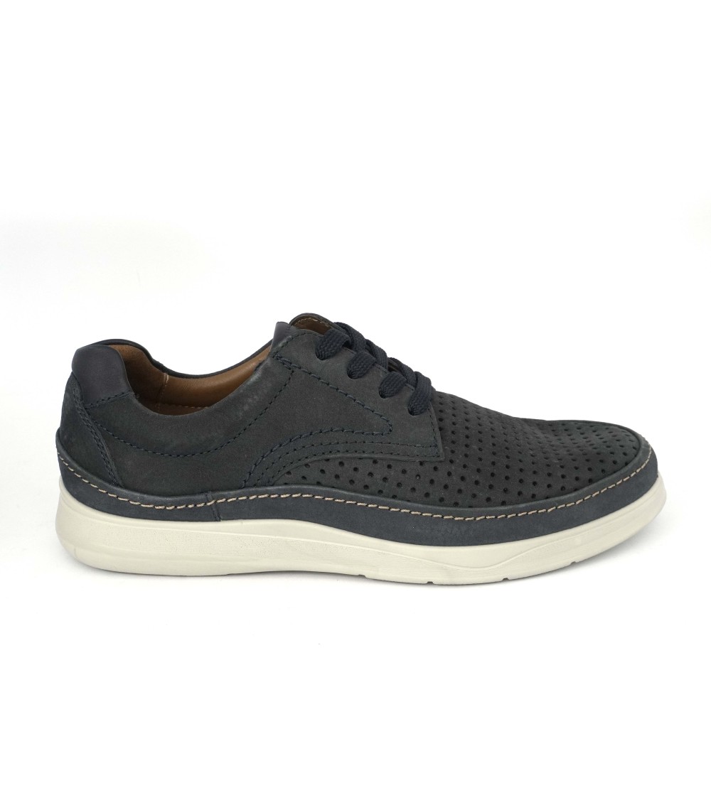 Grunland Stringate Uomo Casual Nabuk Traforato Blu